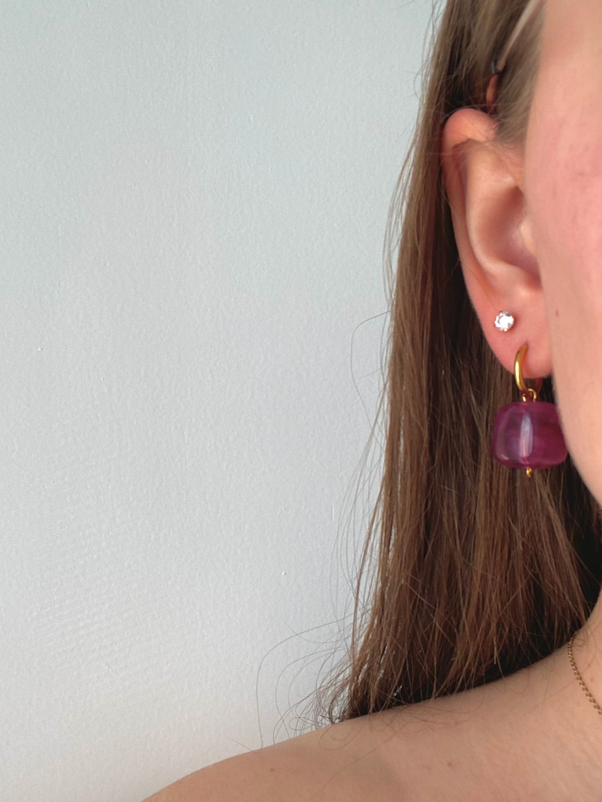 Boucles d’oreilles Eugenie - prune