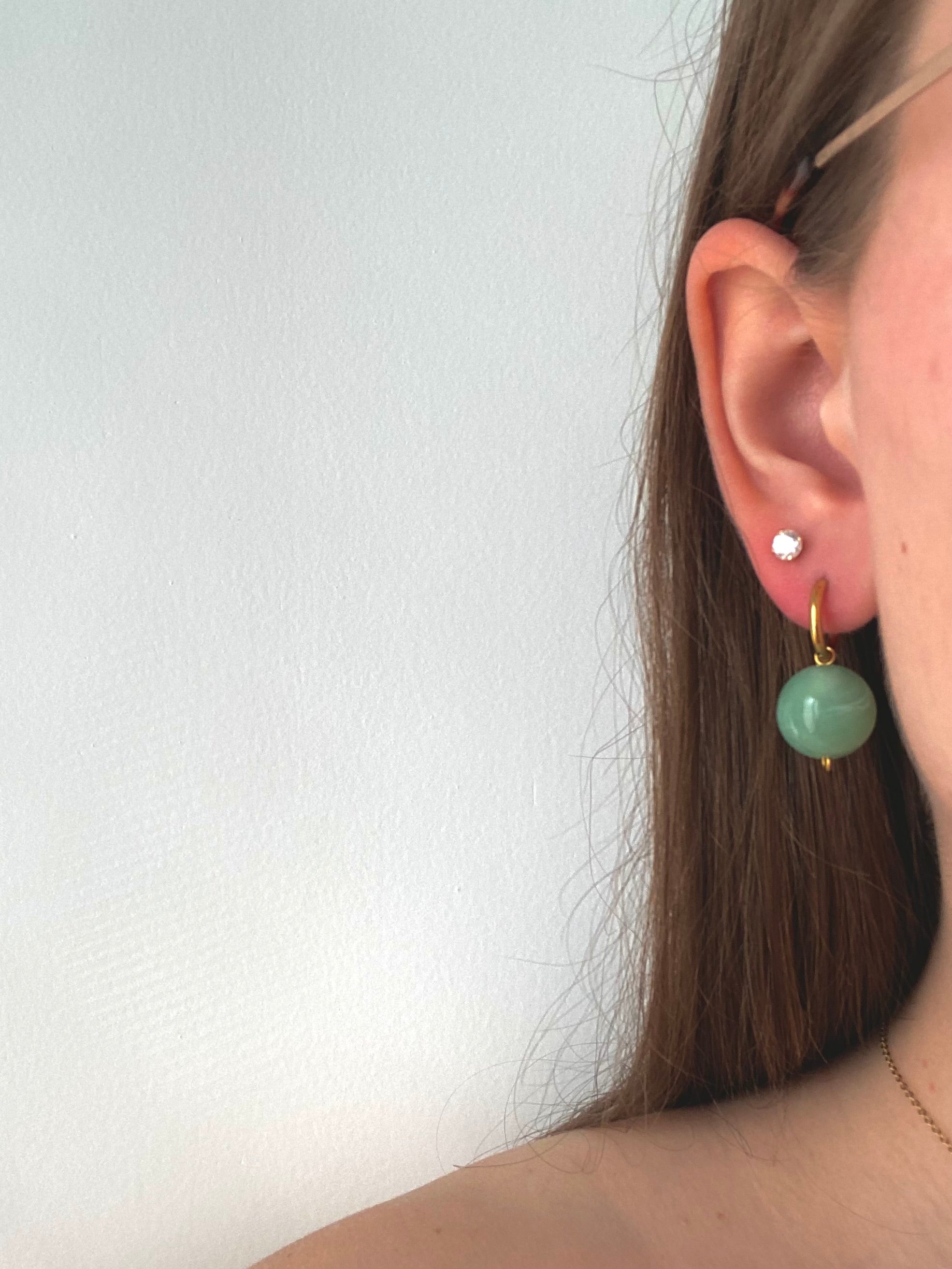 Boucles d’oreilles Alexia - Vert d’eau