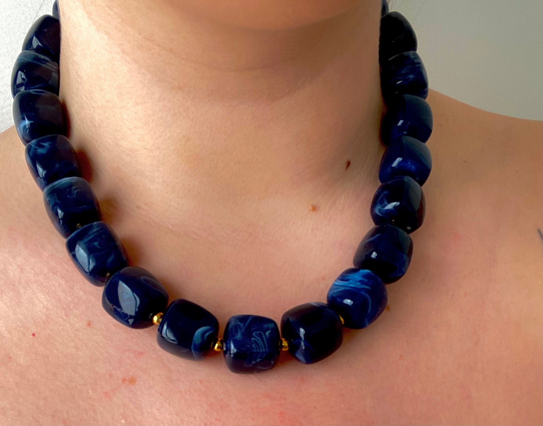 Collier Eugenie - bleu nuit