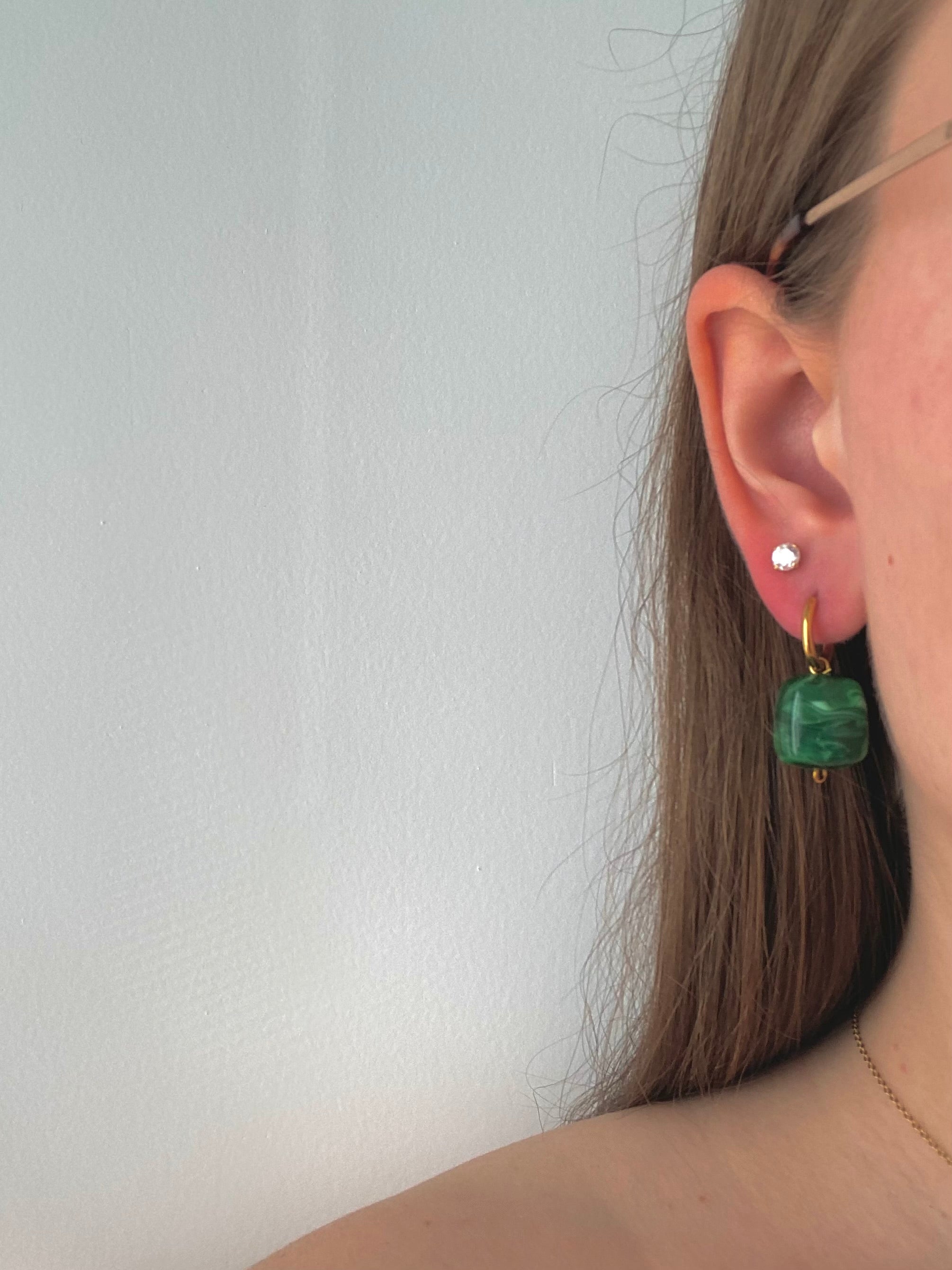Boucles d’oreilles Eugenie - vert foncé