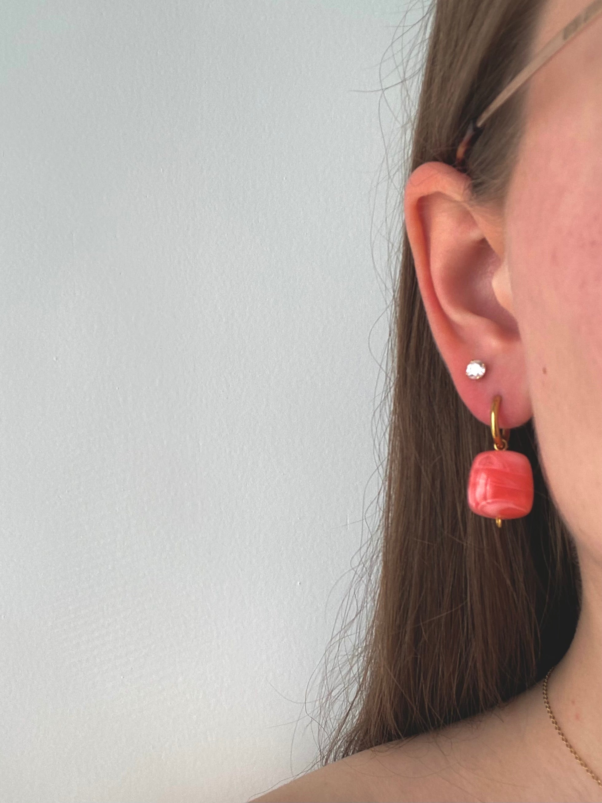 Boucles d’oreilles Eugenie - corail