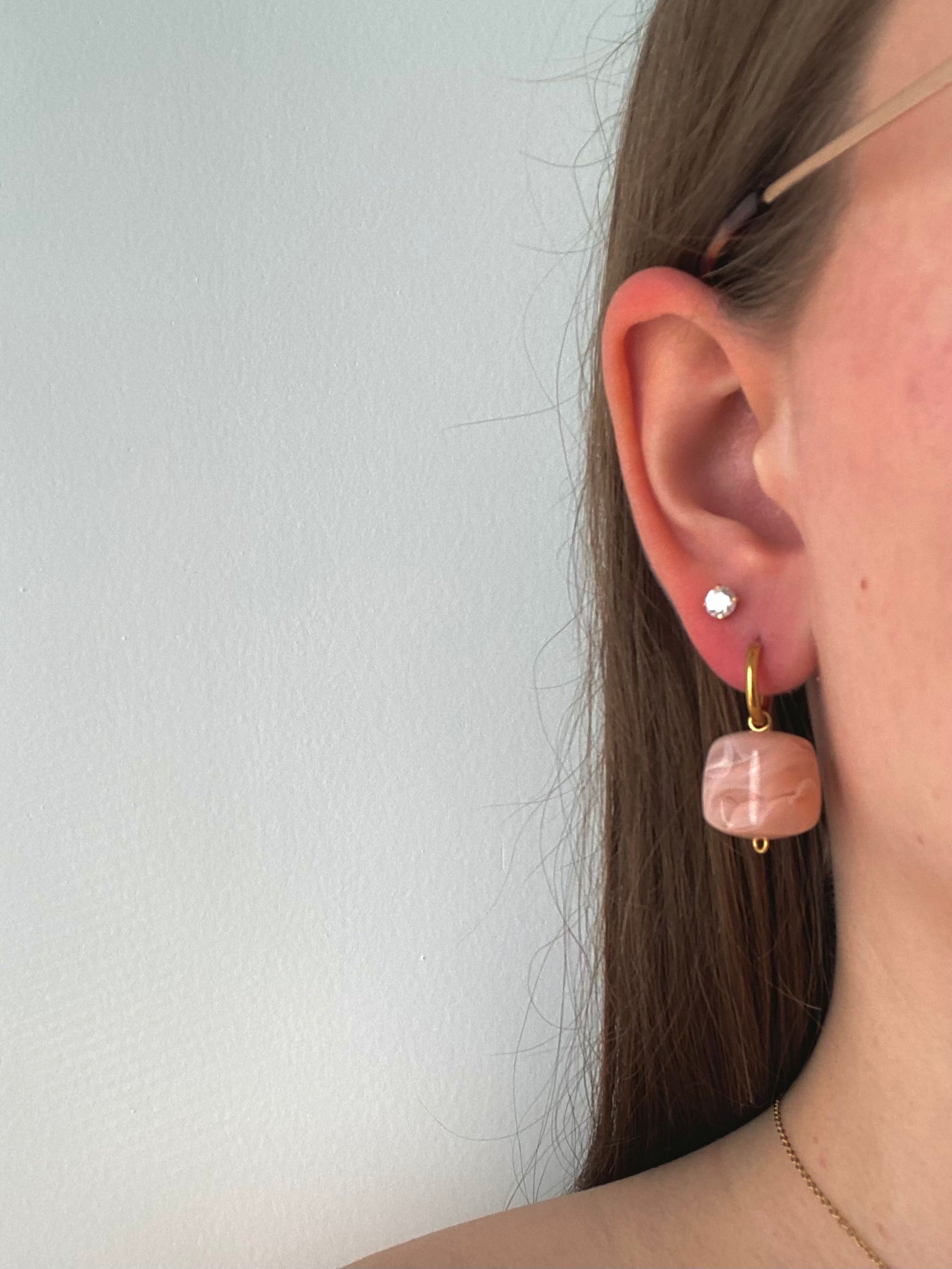 Boucles d’oreilles Eugenie - rose pâle