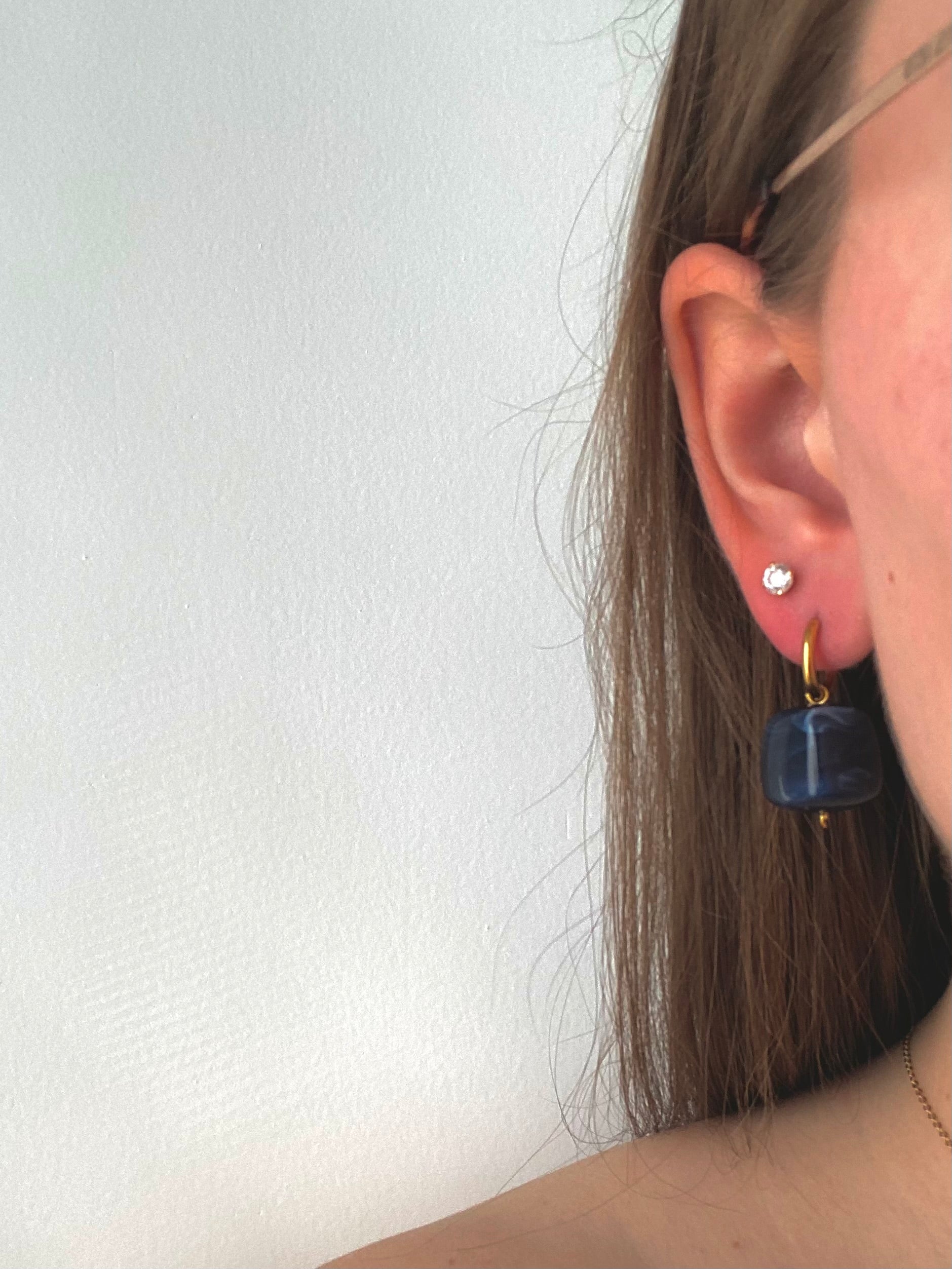 Boucles d’oreilles Eugenie - bleu nuit