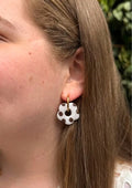 Boucles d’oreilles - Fleur pois marron