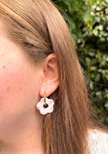 Boucles d’oreilles - Fleur pois rose
