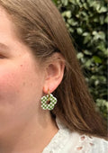 Boucles d’oreilles - Fleur vichy vert